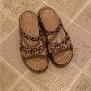 Crocs Leopard Sandals 8
